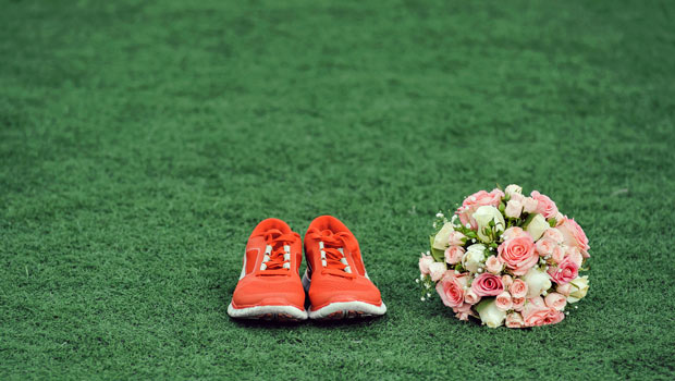 Sneakers and flowers