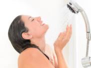 Woman Enjoying a Shower