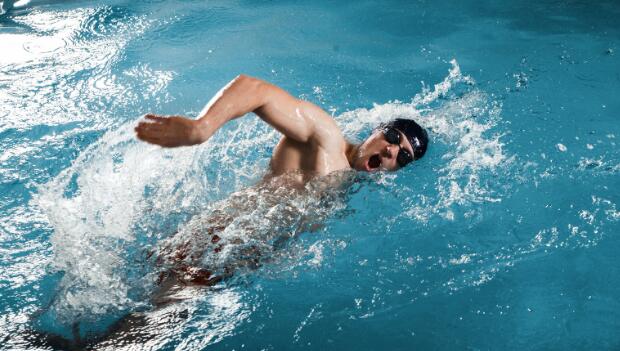 Man Breathing While Swimming