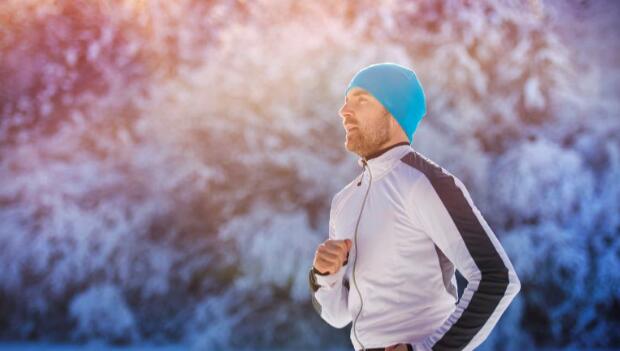 Man Running in Cold Weather