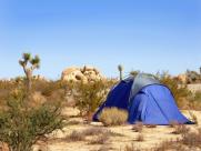 Camping Tent in Mojave Desert