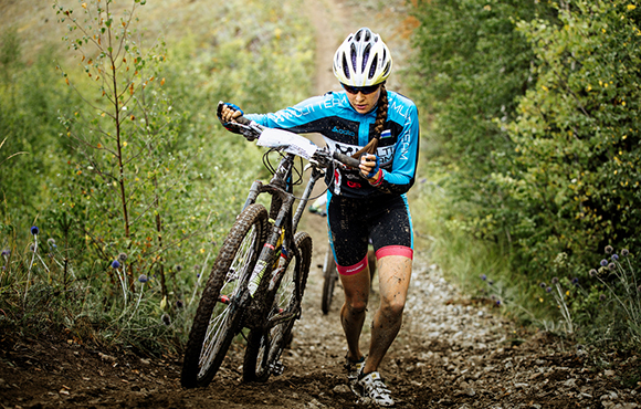 mountain bikes on pavement