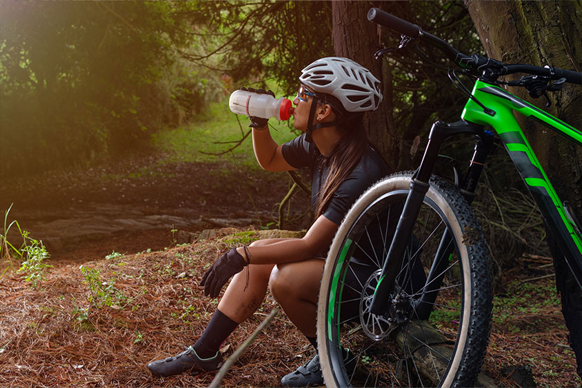 Cyclist hydrating