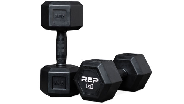 REP Rubber Coated Dumbbells