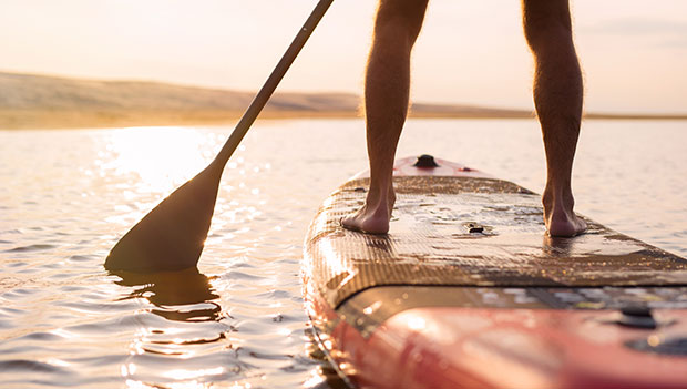 paddle board on open water