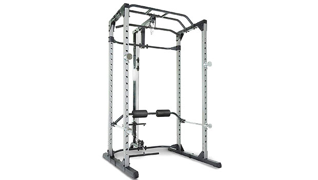 Fitness Reality Squat Rack Power Cage with Lat Pulldown, Super Max 810XLT
