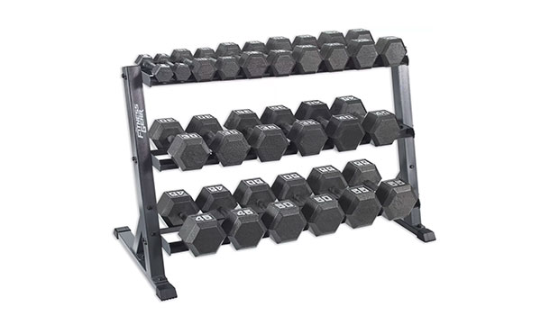 Weight Plates JX FITNESS 3 Tier Weights Storage Rack for Dumbbells 1100 Pounds Weight Capacity, 2022 Version and Kettlebells 