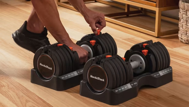 NordicTrack select-a-weight dumbbells