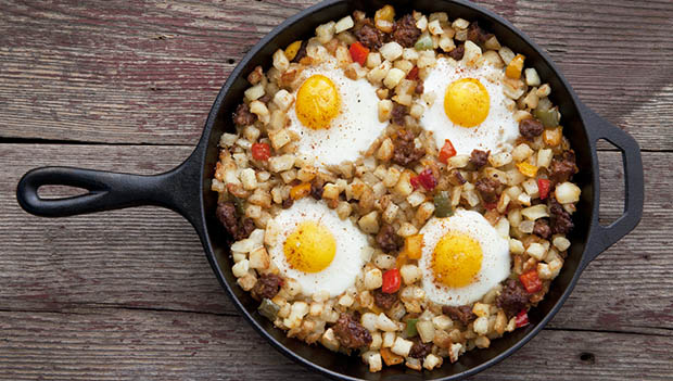 hash with eggs