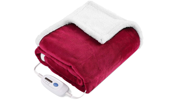 Electric Blanket Heated Throw Flannel & Sherpa