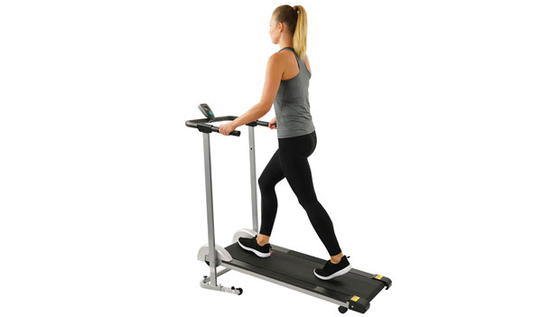 woman walking in treadmill