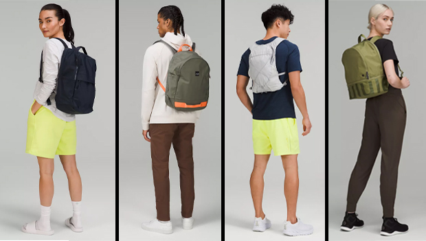 Models wearing lululemon Backpacks
