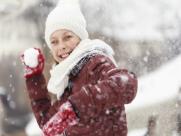 Girl Throwing Snowball