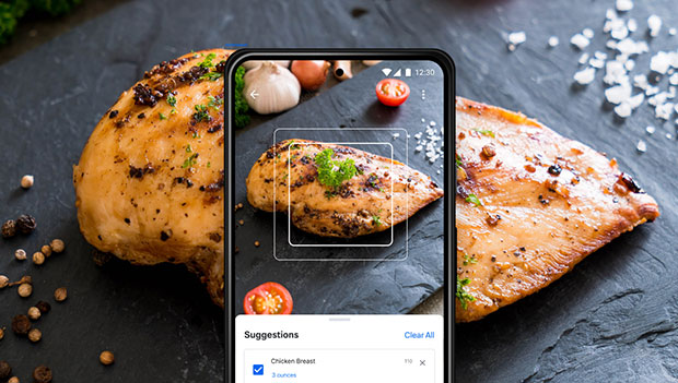myfitnesspal phone app with chicken