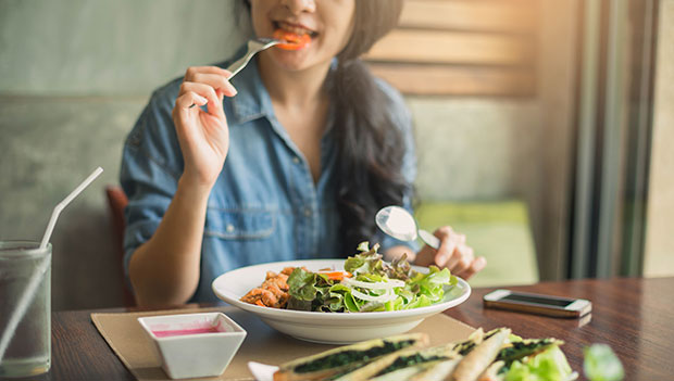 woman eating a healthy meal