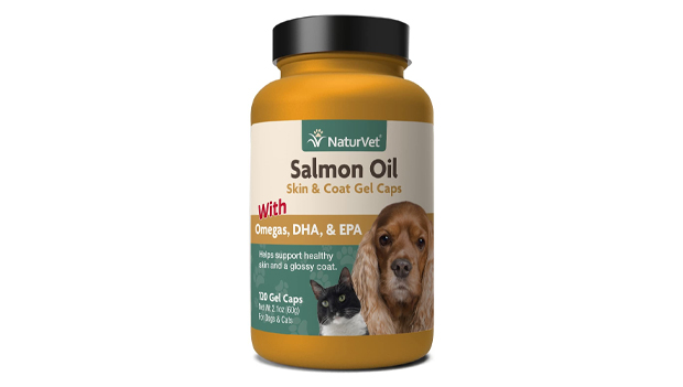 NaturVet Salmon Oil Pet Supplement for Healthy Skin, Glossy Coats