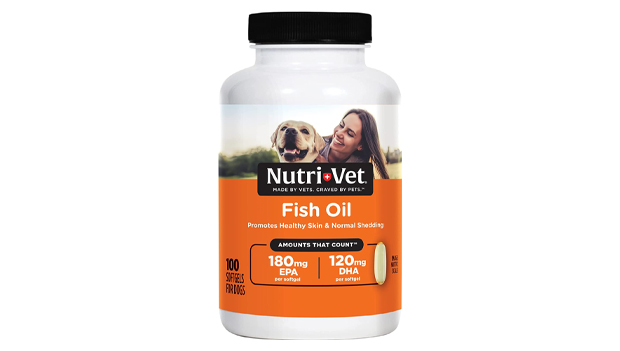 Nutri-Vet Fish Oil Supplements for Dogs Skin and Coat Omega 3 Supplement