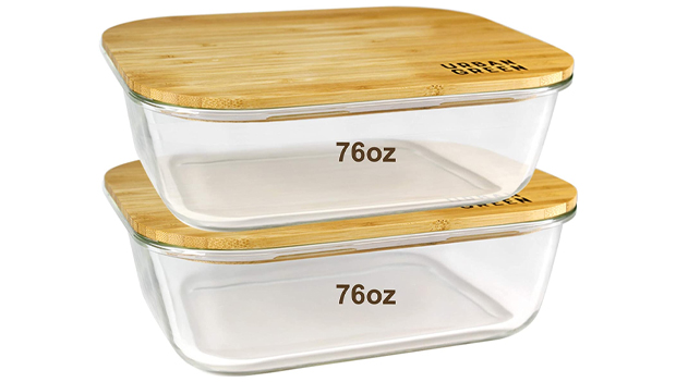 Urban Green Glass Container Bamboo Lids