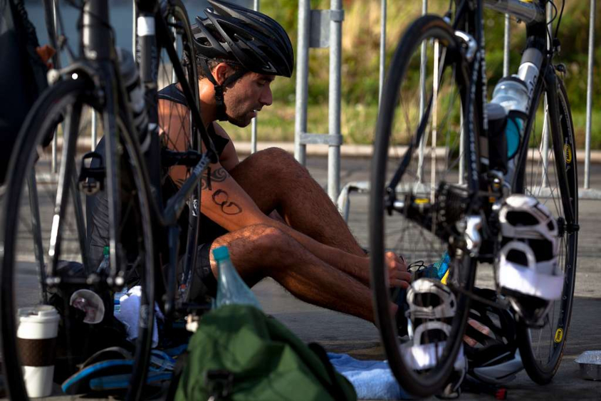 Man in Triathlon Transition